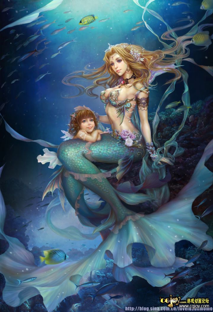 释月湖美人鱼 - 游戏原画与插画 - cgjoy