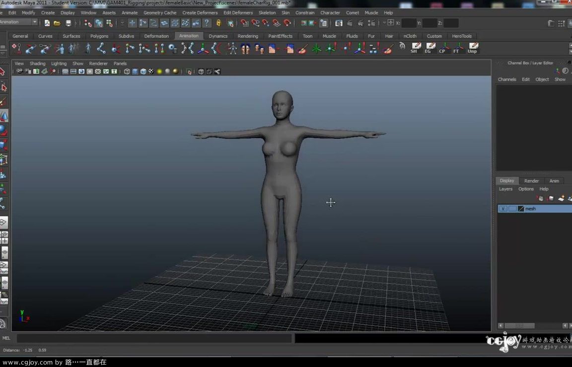 Maya Character Rigging (Session #1 -- part 2 6) -- Creating Joints for a Charact.jpg