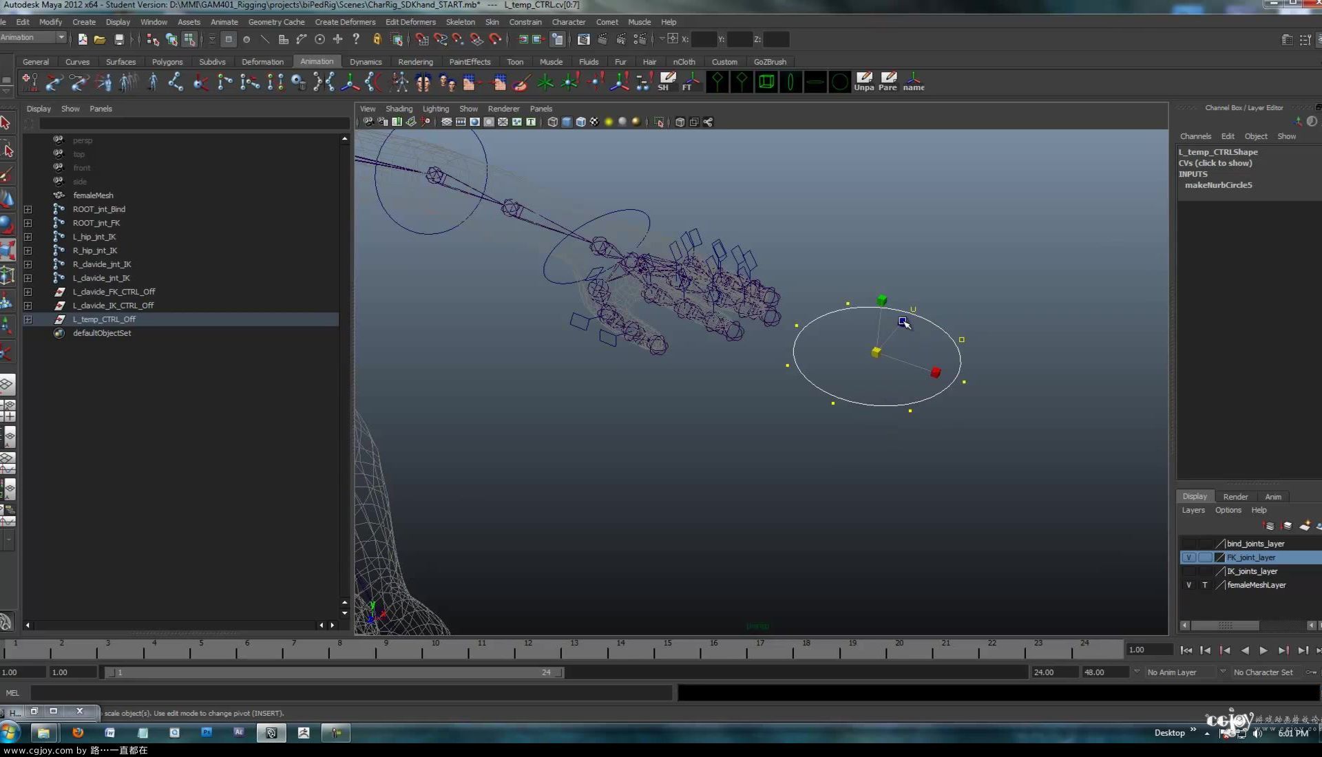 Maya Character Rigging Tutorial - Rigging the Arm   Hand with IK - (Session #4 -.jpg