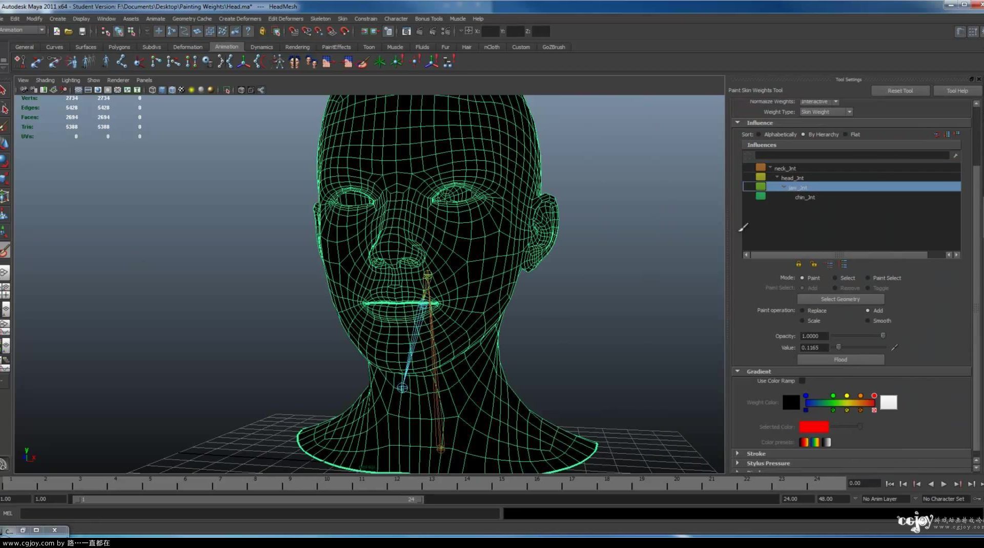 How to Paint Skin Weights in Maya 2011.flv_20130807_181457.650.jpg