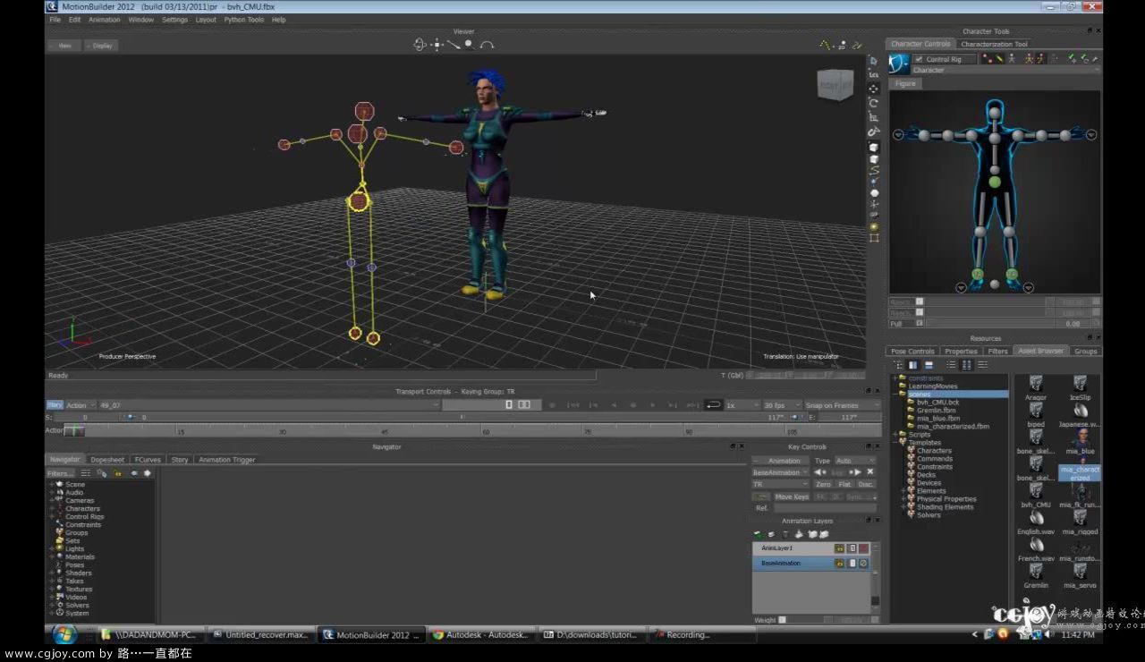 MotionBuilder Speed Tutorial (Basic Part4) Applying free .bvh Mocap data to a 3D.jpg