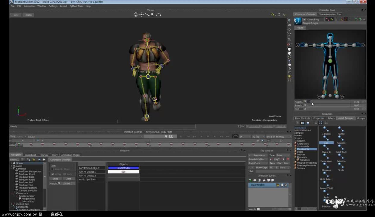 MotionBuilder Speed Tutorial Aim Constraint  Use an Aim Constraint to lock down .jpg