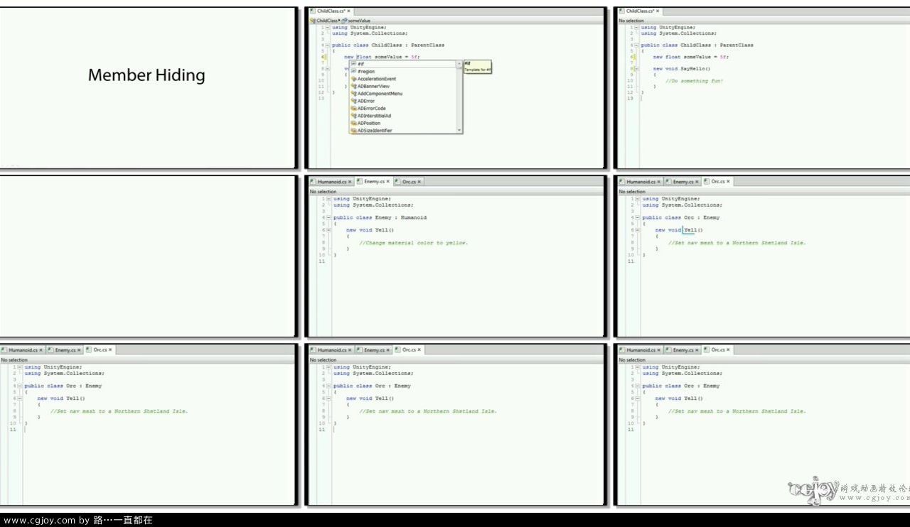 组件隐藏 - Unity官方教程Member Hiding - Unity Official Tutorials - 其他资源 - CGJOY