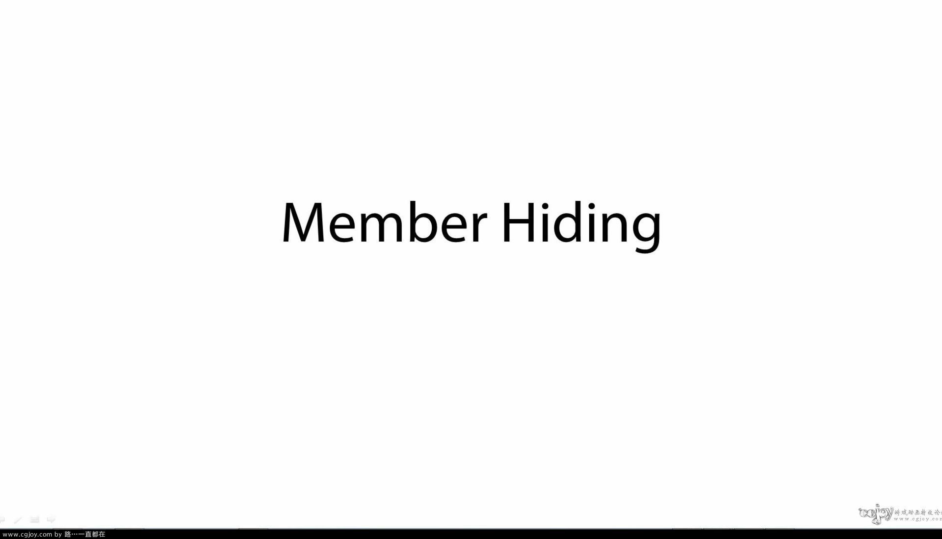组件隐藏 - Unity官方教程Member Hiding - Unity Official Tutorials - 其他资源 - CGJOY