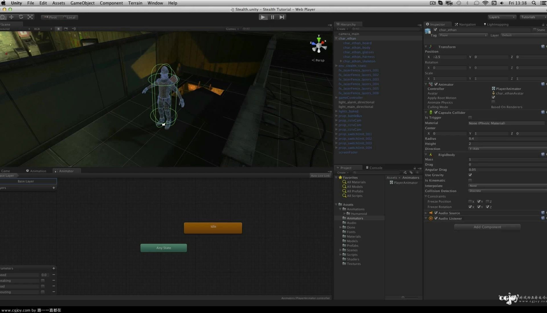 Stealth game tutorial - 202 - Player Animator Controller - Unity Official Tutori.jpg