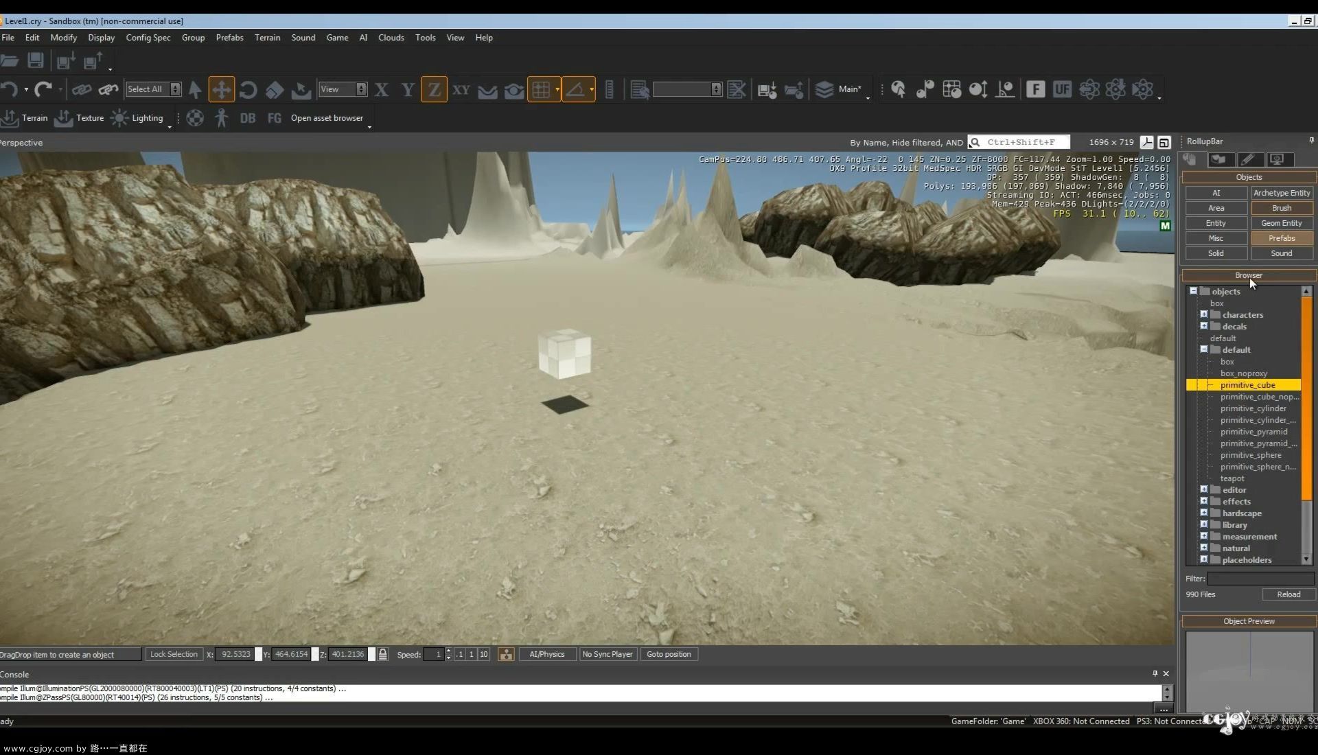 CryEngine 3 SDK (Sandbox) Tutorial part 13  Prefabs  [HD].flv_20131030_143944.669.jpg