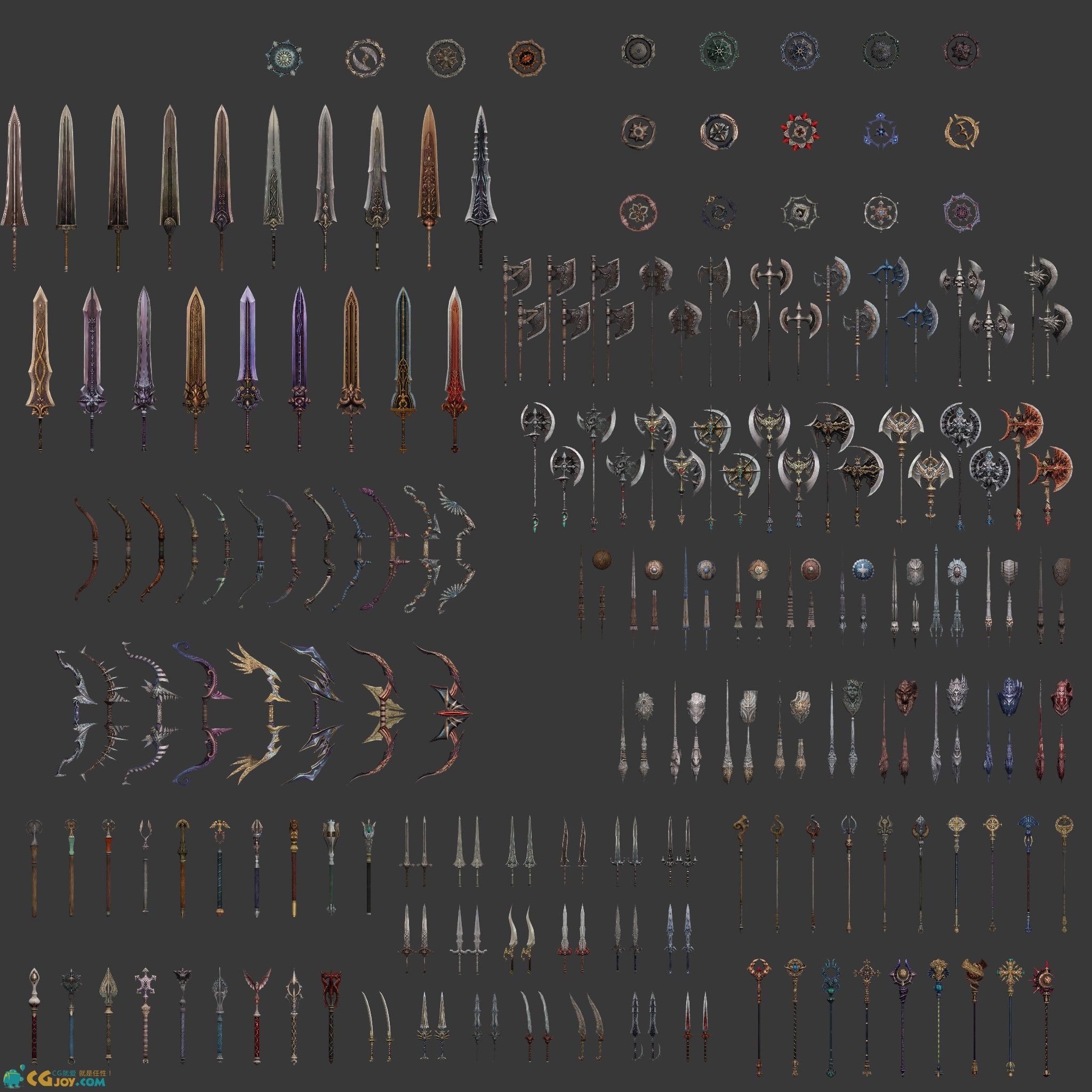 tera全套武器合集,解压后800 m cg模型 cgjoy论坛