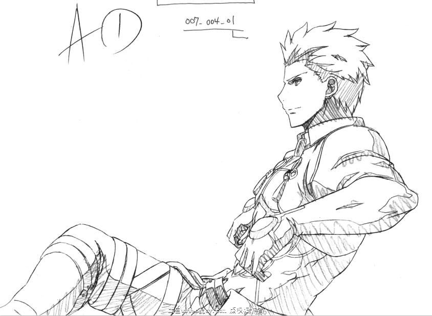 fate弓之骑兵archer线稿素材资源