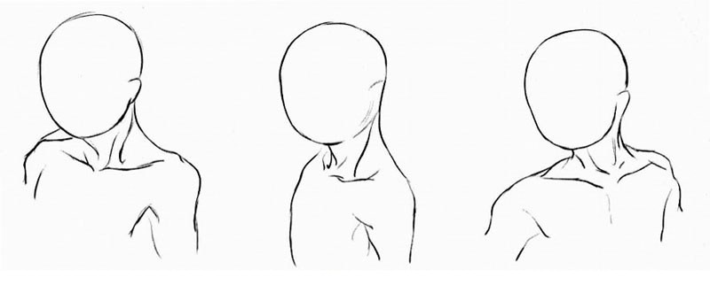 男生脖子画法图片