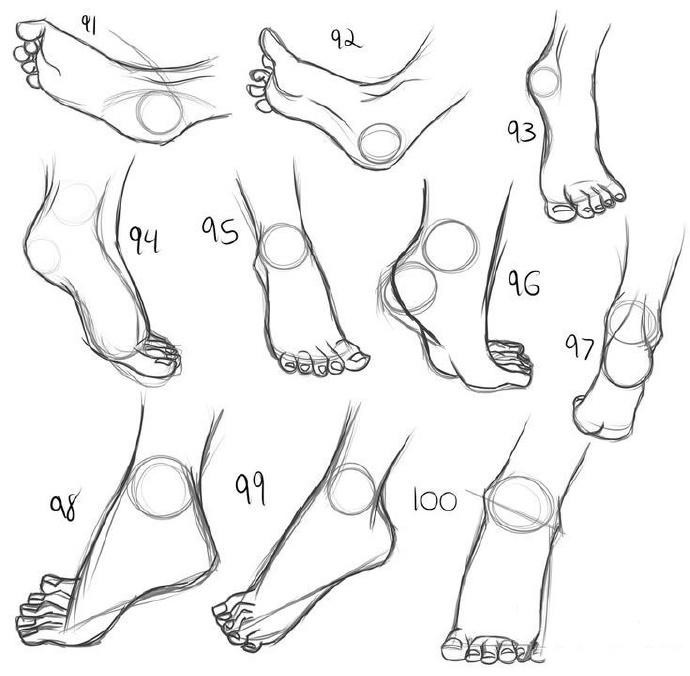 【精华】动漫人物的脚怎么画?脚的各个角度详细画法!