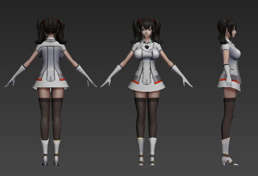 制服少女模型(无绑定)