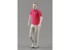 red T-shirt men model